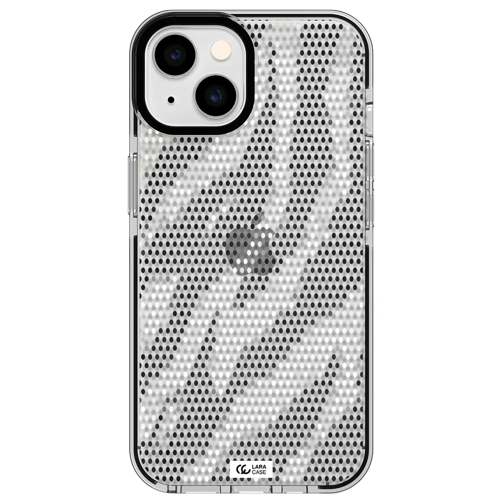 Zebra Dots Apple iPhone 14 impact black border Case