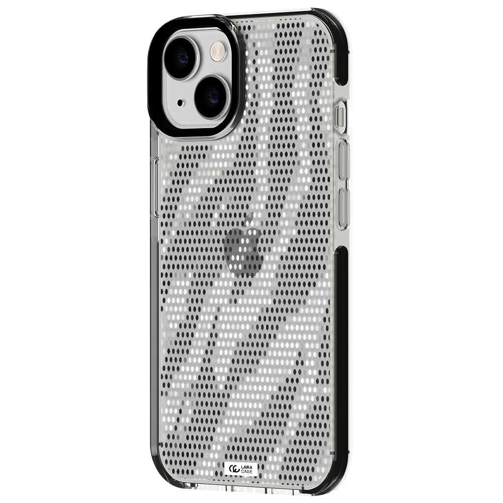 Zebra Dots Apple iPhone 14 impact black border Case