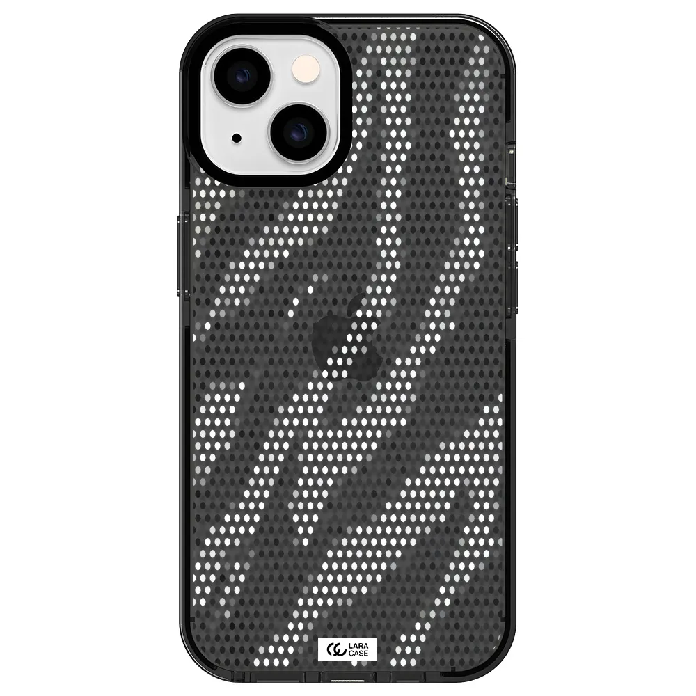 Zebra Dots Apple iPhone 14 impact Smoke Black Case