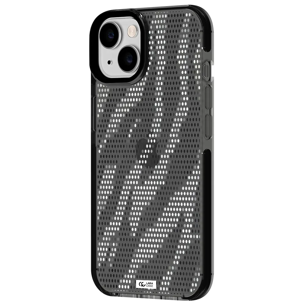 Zebra Dots Apple iPhone 14 impact Smoke Black Case