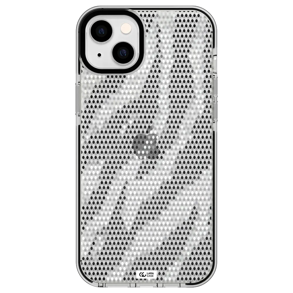 Zebra Dots Apple iPhone 14 plus impact black border Case
