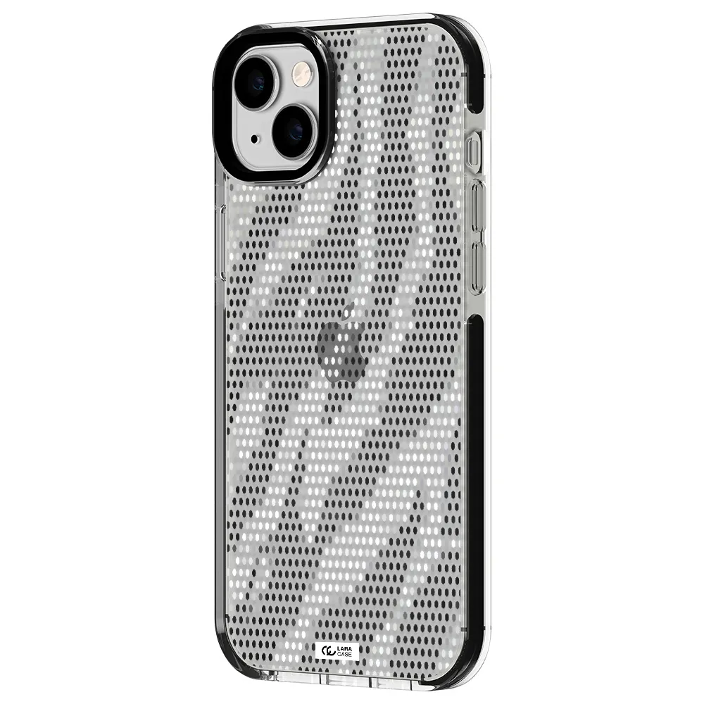 Zebra Dots Apple iPhone 14 plus impact black border Case