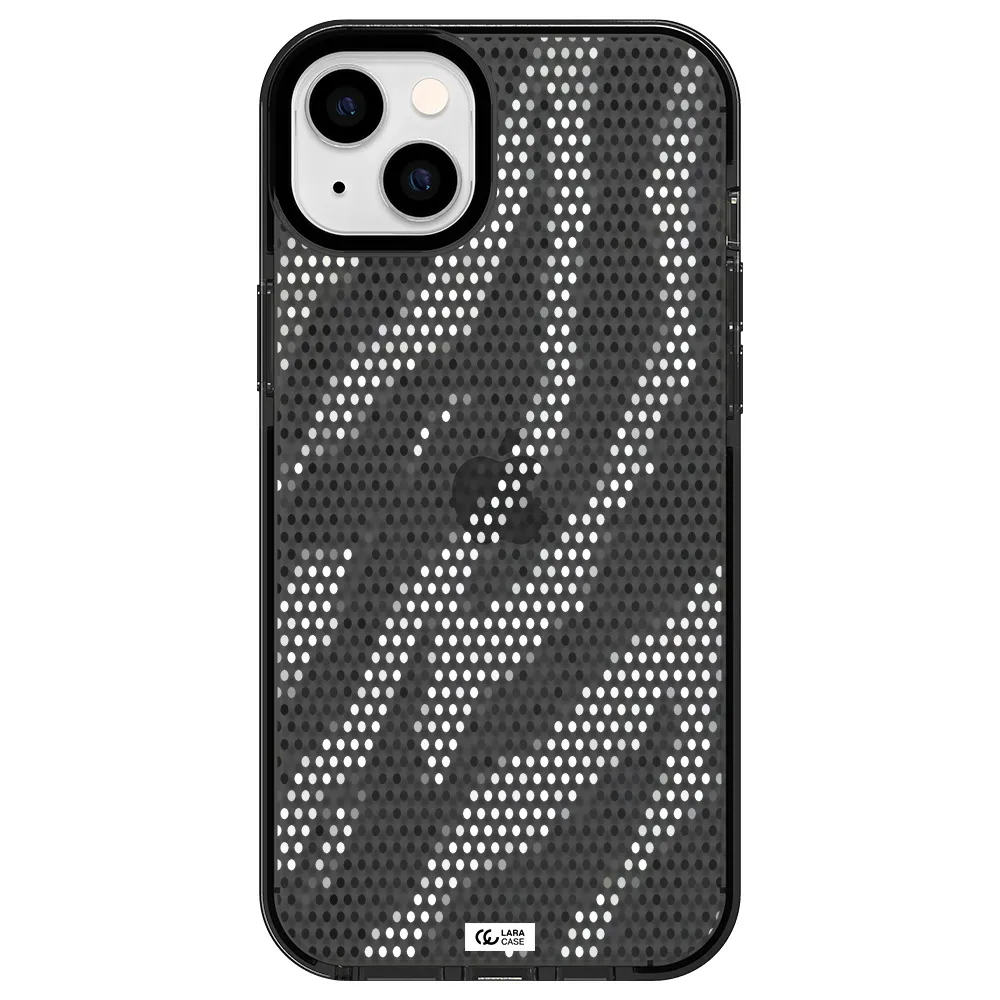 Zebra Dots Apple iPhone 14 plus impact Smoke Black Case