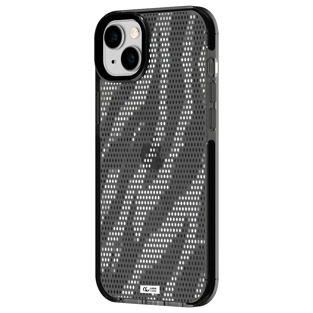 Zebra Dots Apple iPhone 14 plus impact Smoke Black Case