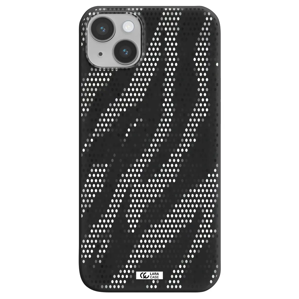 Zebra Dots Apple iPhone 14 plus Silicone black Case