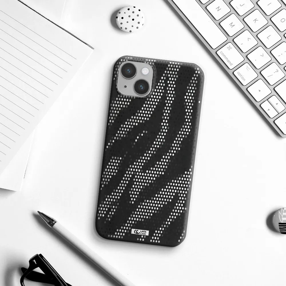 Zebra Dots Apple iPhone 14 plus Silicone black Case