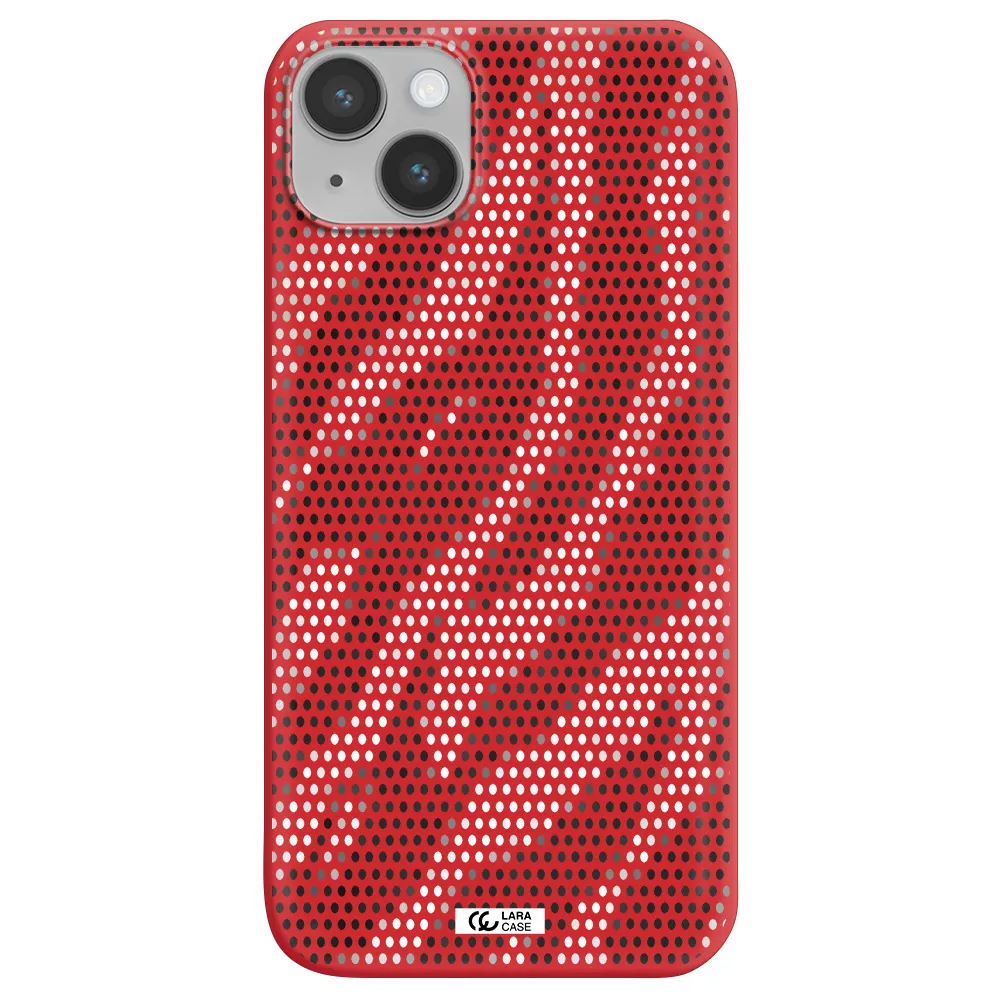 Zebra Dots Apple iPhone 14 plus Silicone Imperial Red Case