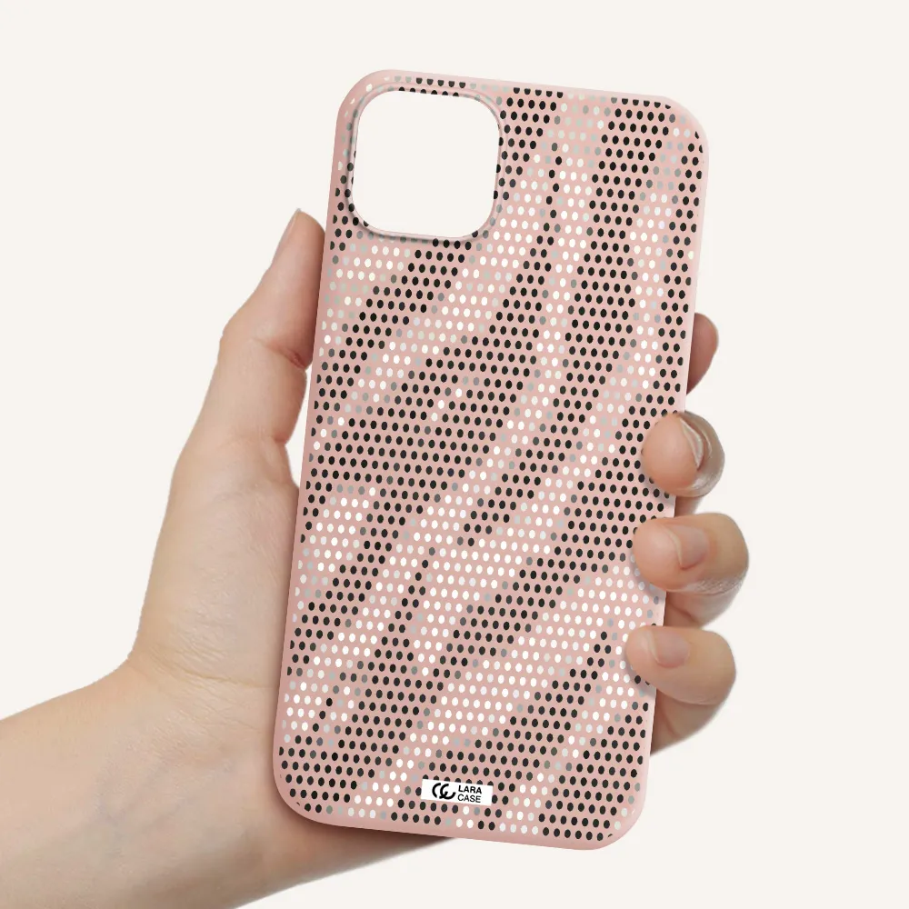 Zebra Dots Apple iPhone 14 plus Silicone pastel pink Case