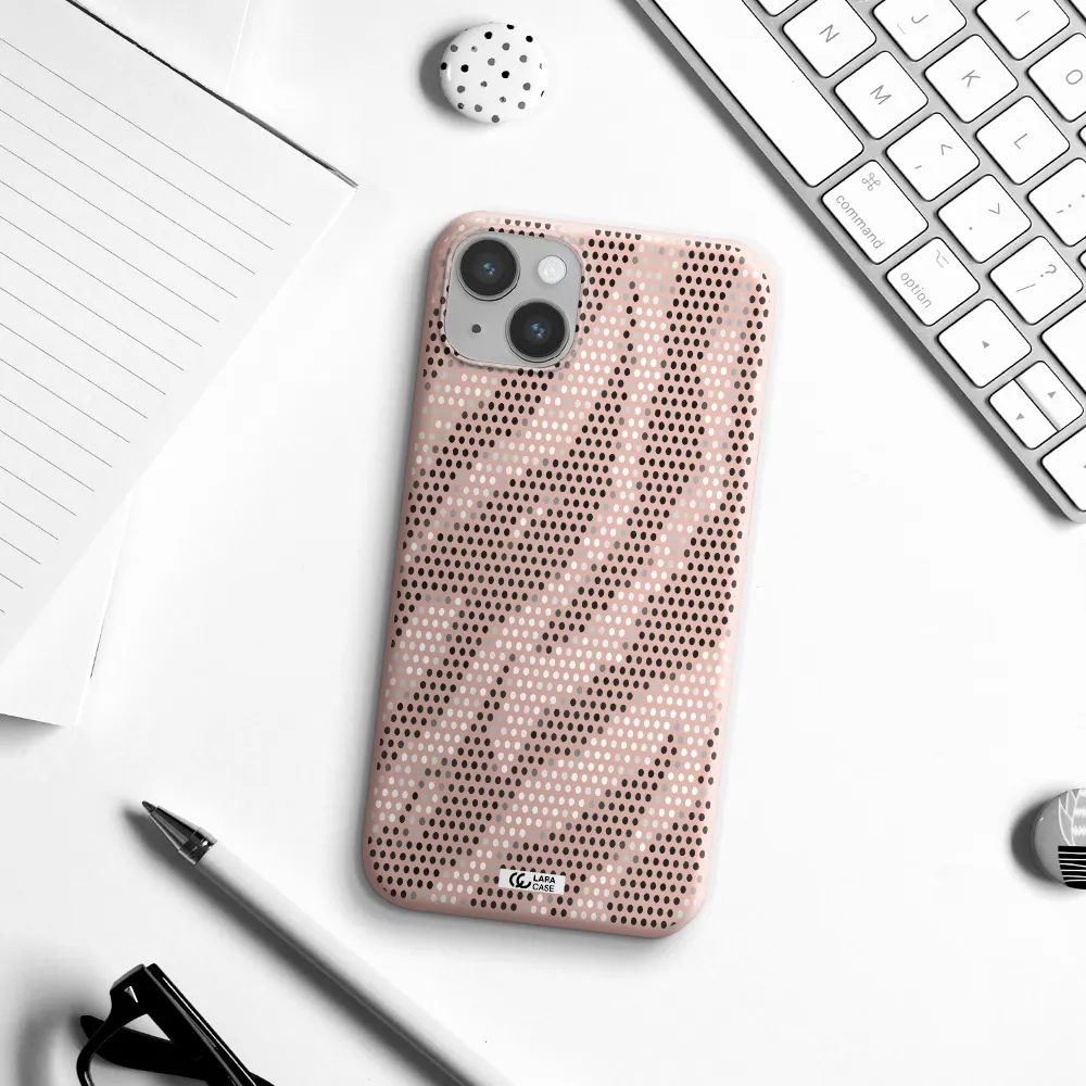 Zebra Dots Apple iPhone 14 plus Silicone pastel pink Case