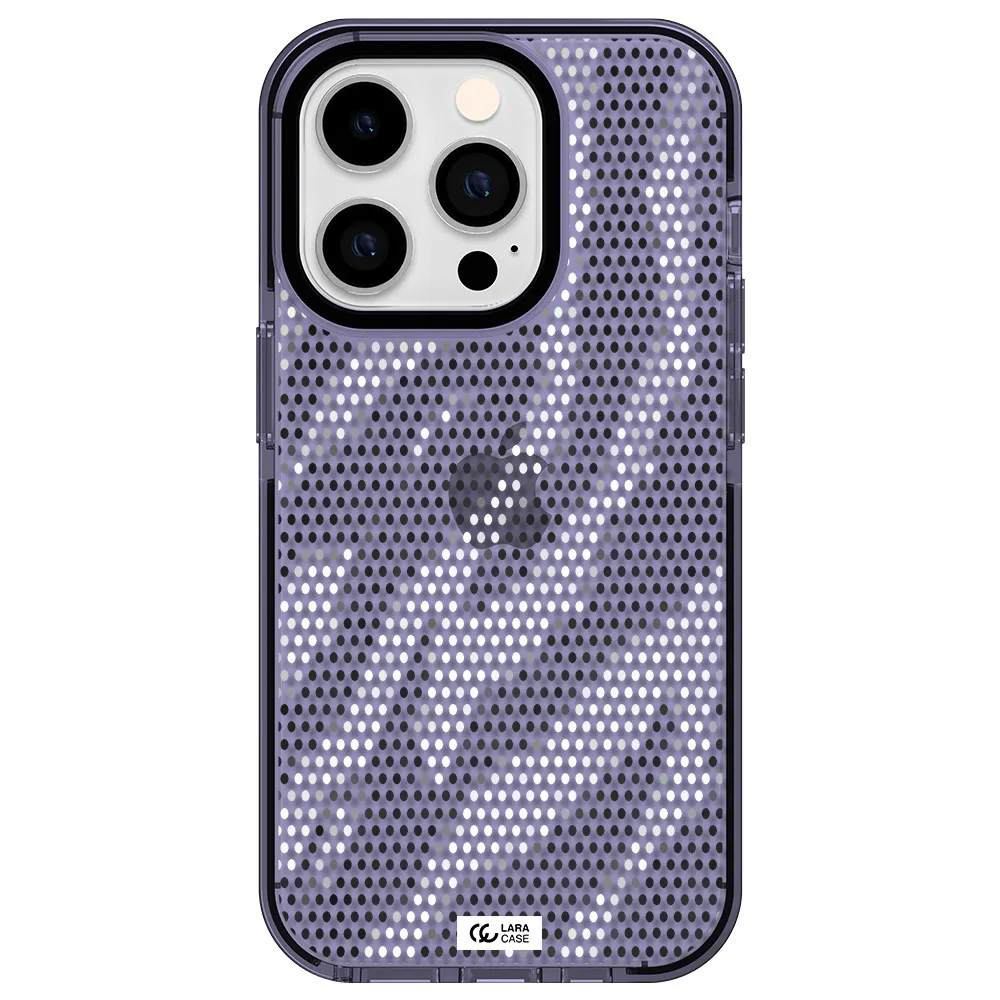 Zebra Dots Apple iPhone 14 pro impact Lilac Case
