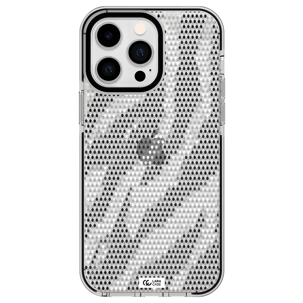 Zebra Dots Apple iPhone 14 pro max impact black border Case