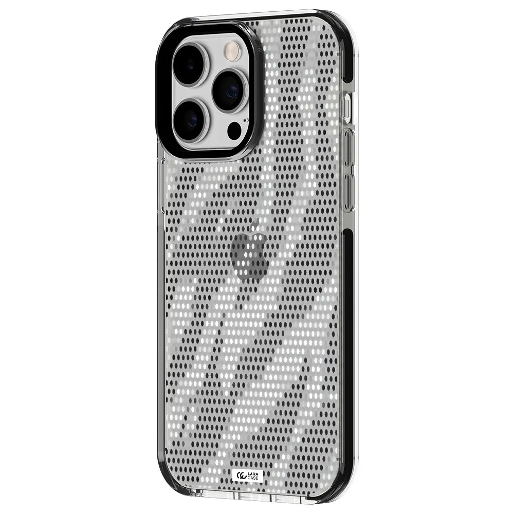 Zebra Dots Apple iPhone 14 pro max impact black border Case