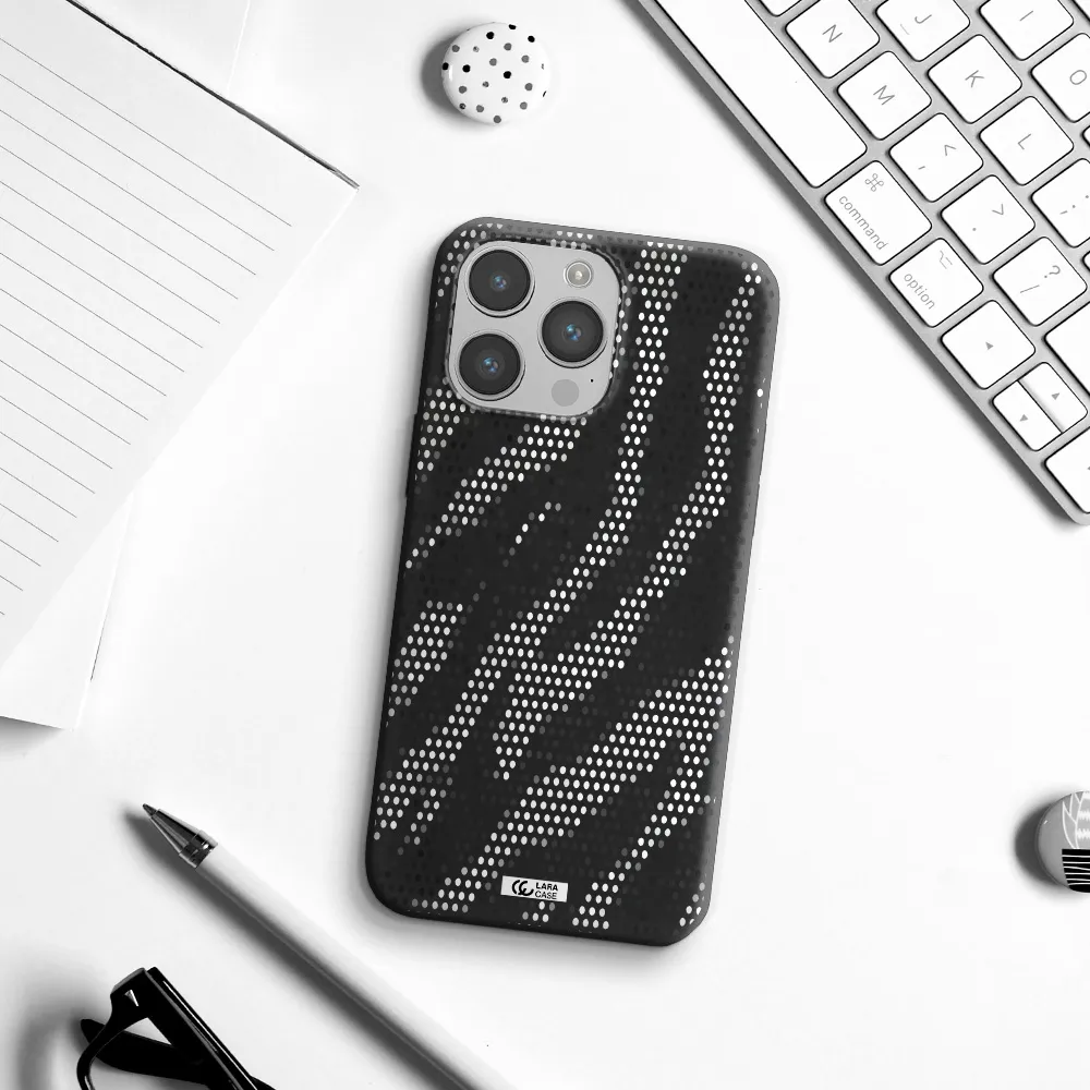 Zebra Dots Apple iPhone 14 pro max Silicone black Case