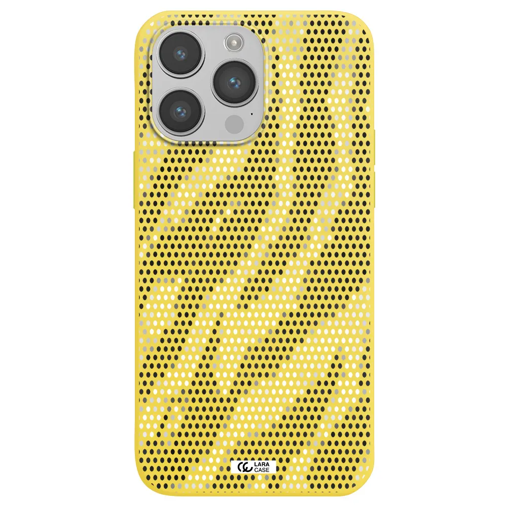 Zebra Dots Apple iPhone 14 pro max Silicone canary yellow Case