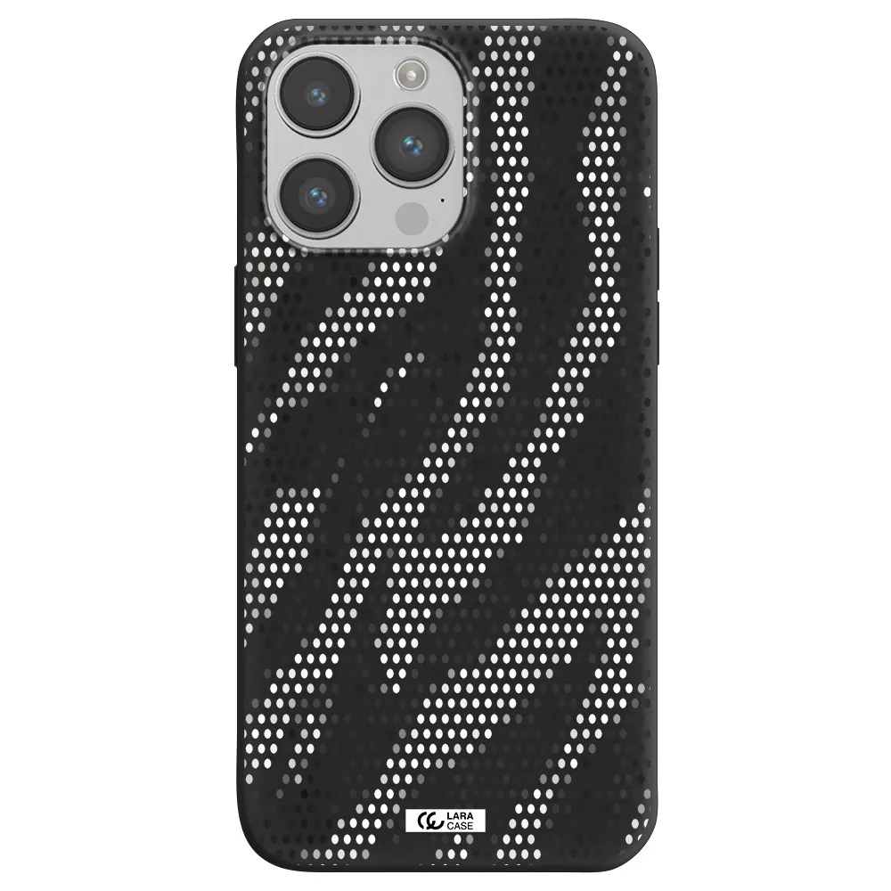 Zebra Dots Apple iPhone 14 pro Silicone black Case