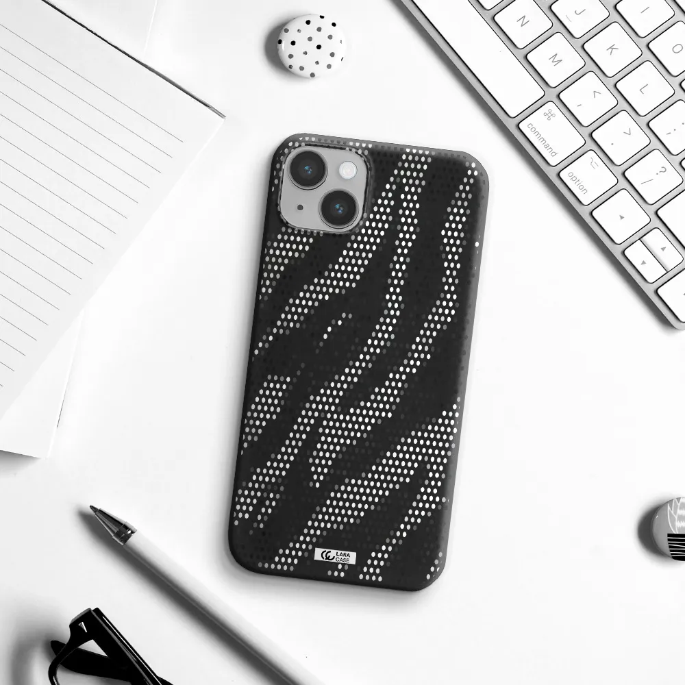 Zebra Dots Apple iPhone 14 Silicone black Case
