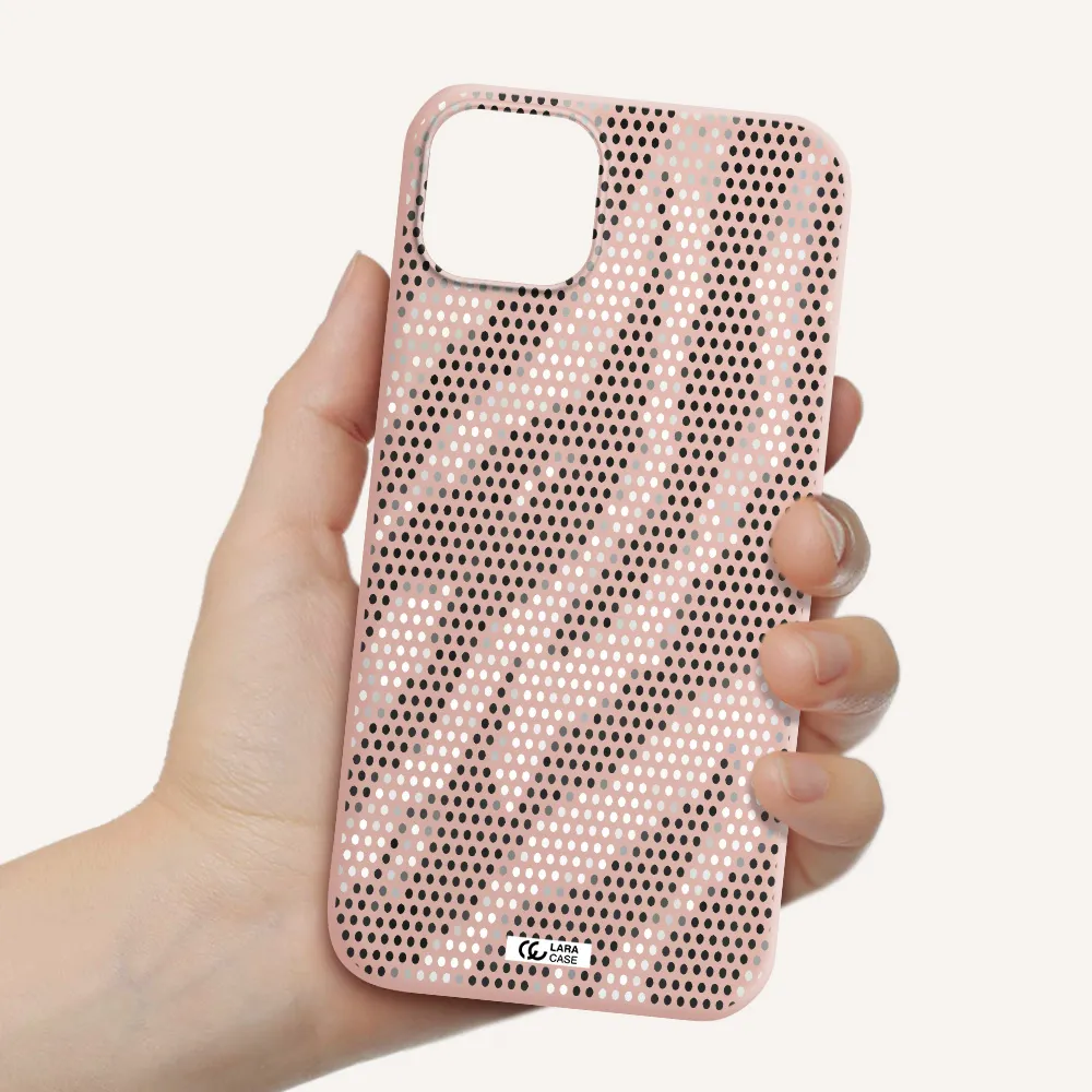 Zebra Dots Apple iPhone 14 Silicone pastel pink Case