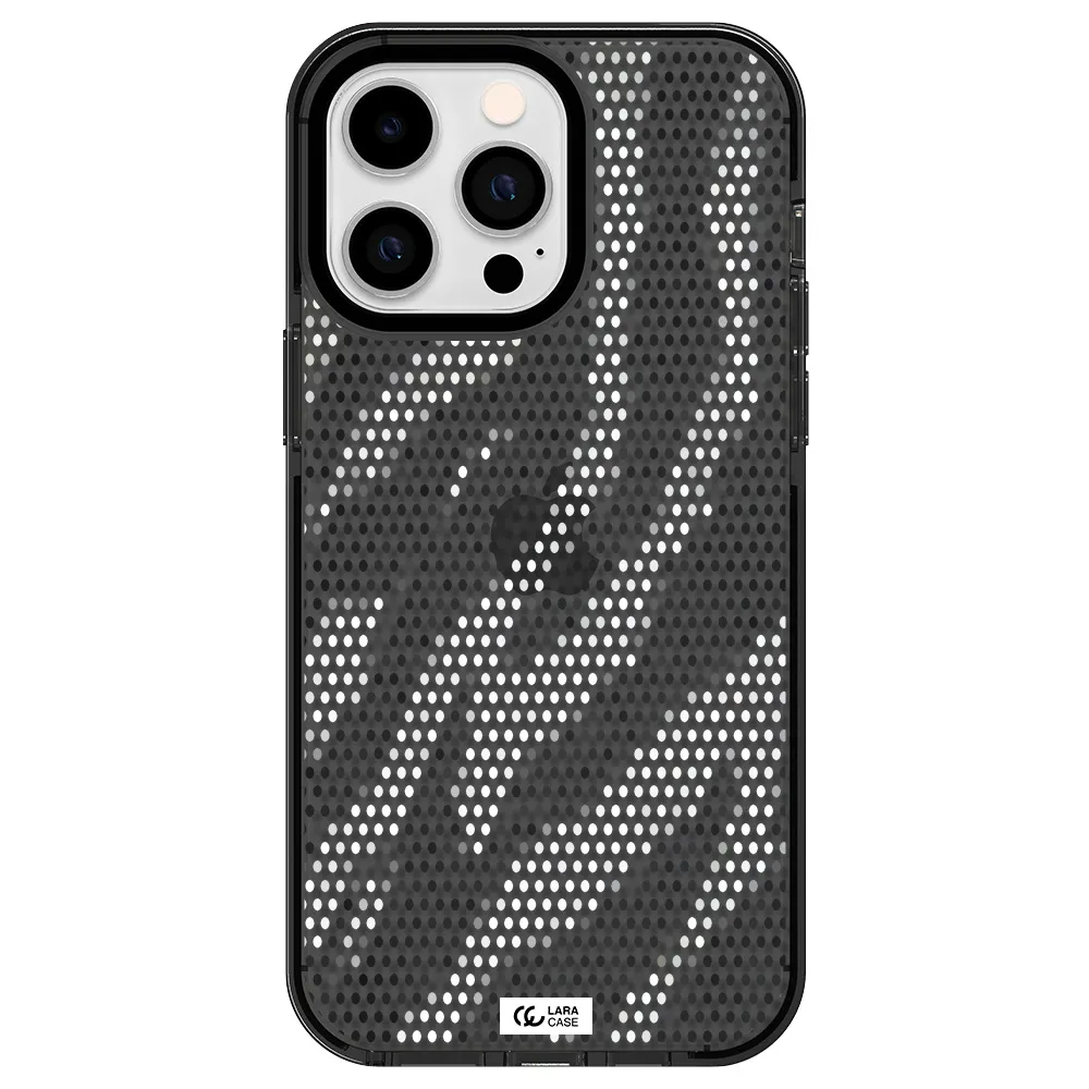Zebra Dots Apple iPhone 15 Pro Max impact Smoke Black Case