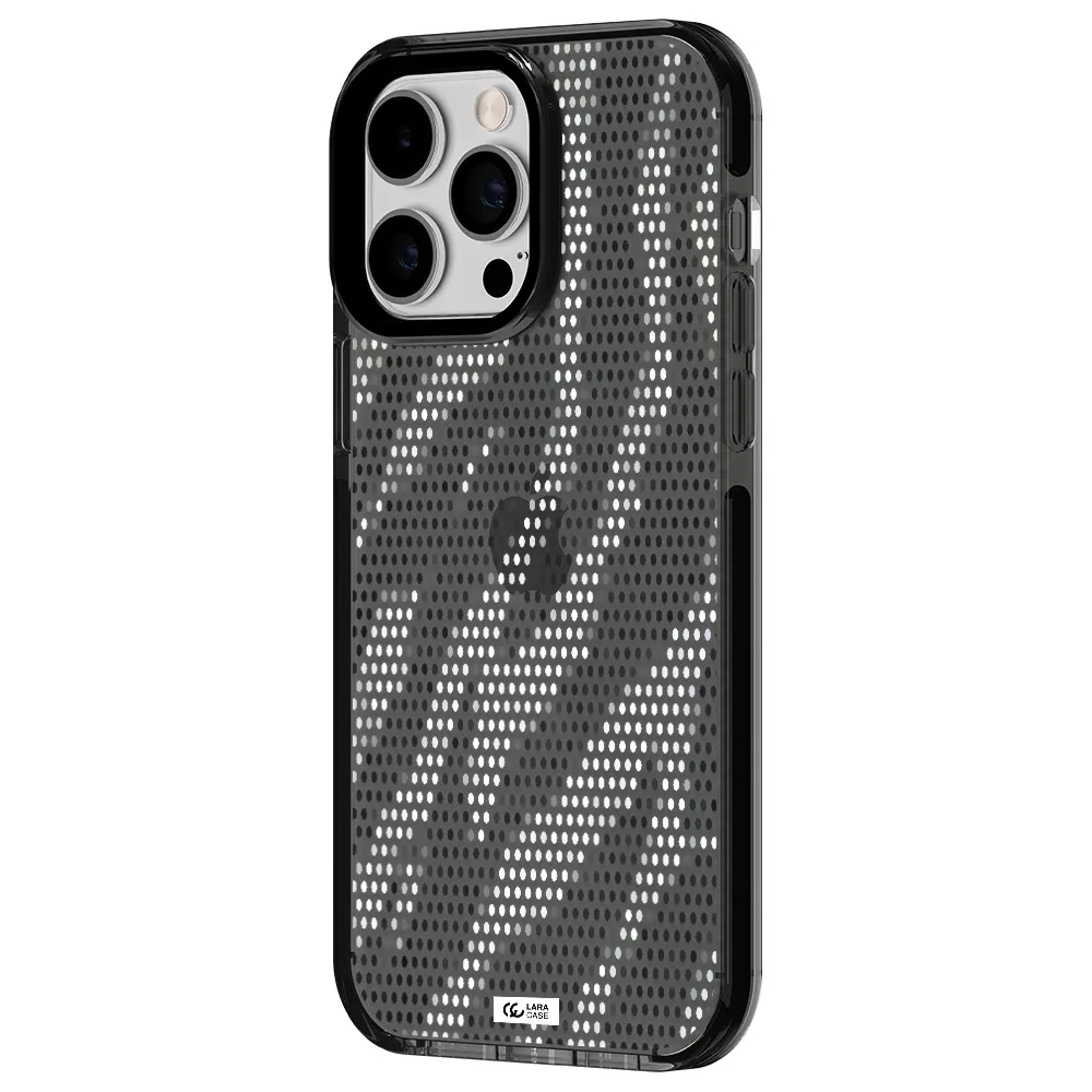 Zebra Dots Apple iPhone 15 Pro Max impact Smoke Black Case