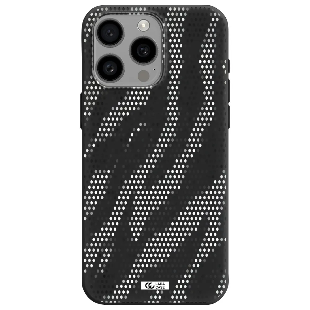 Zebra Dots Apple Iphone 15 Pro max Silicone black Case