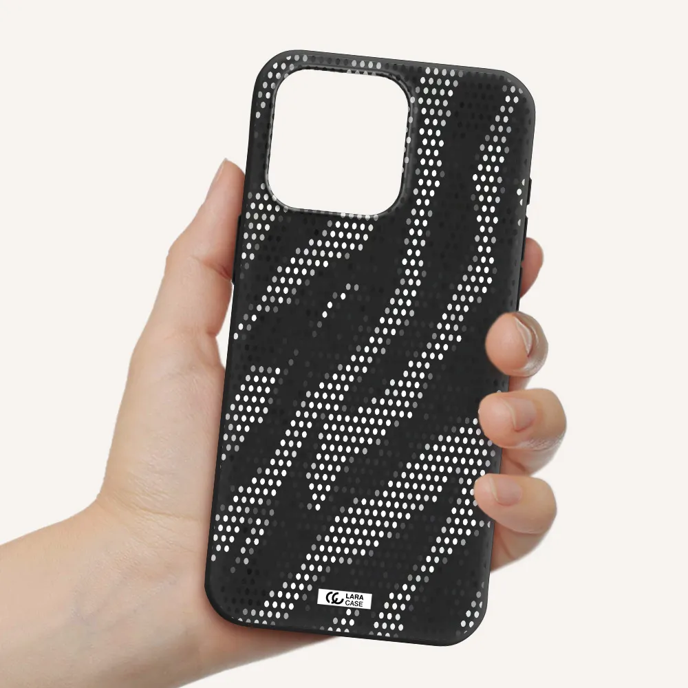 Zebra Dots Apple Iphone 15 Pro max Silicone black Case