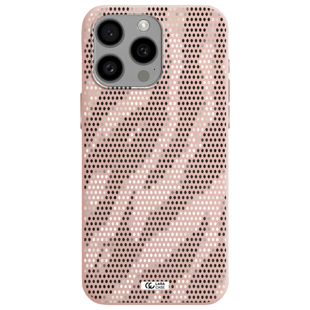 Zebra Dots Apple Iphone 15 Pro max Silicone pastel pink Case