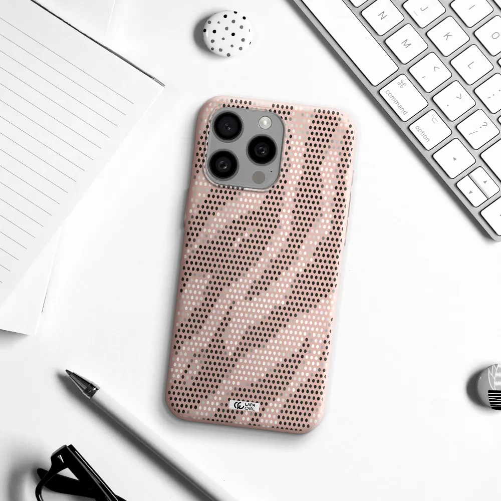 Zebra Dots Apple Iphone 15 Pro max Silicone pastel pink Case