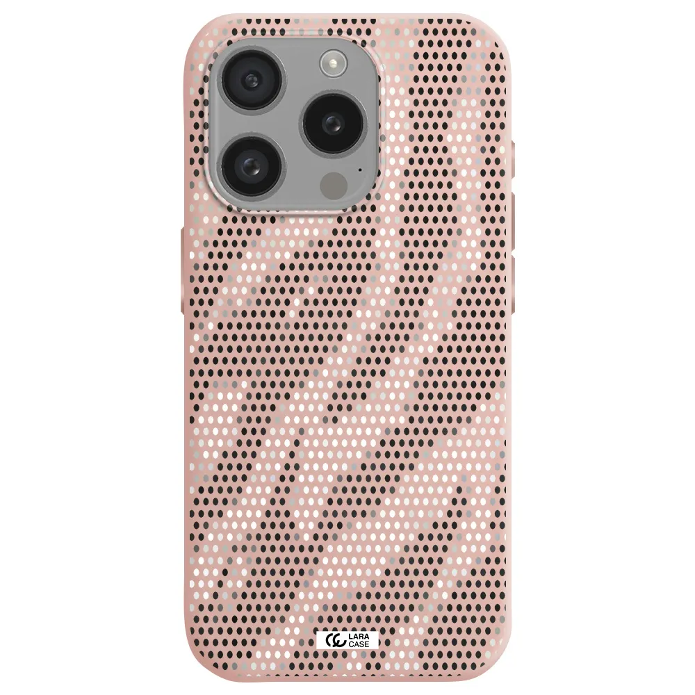 Zebra Dots Apple Iphone 15 Pro Silicone Pastel Pink Case