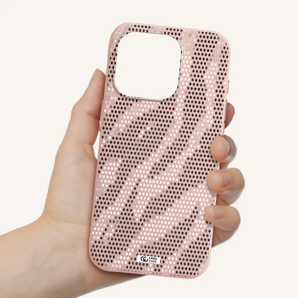 Zebra Dots Apple Iphone 15 Pro Silicone Pastel Pink Case