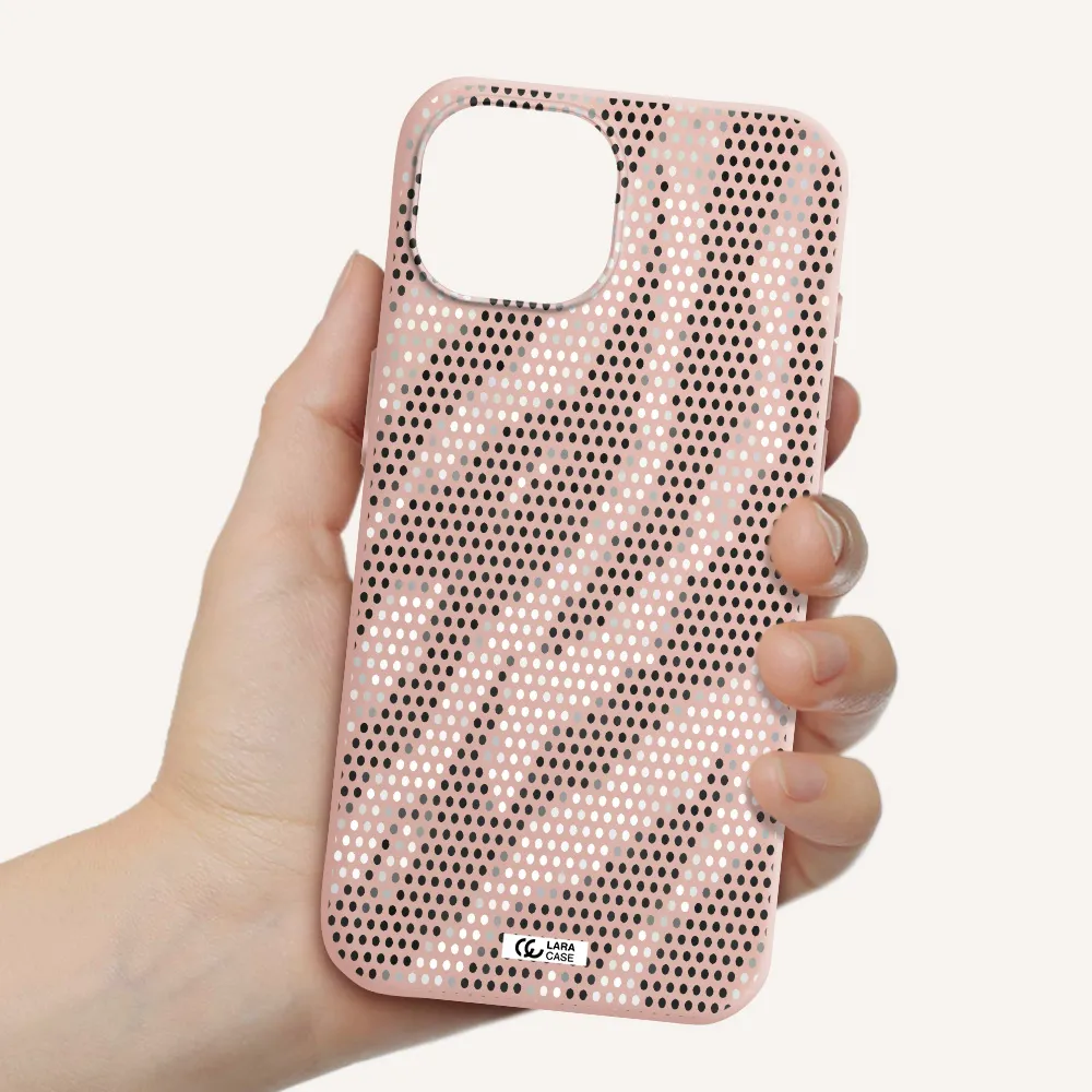 Zebra Dots Apple Iphone 15 Silicone Pastel Pink Case