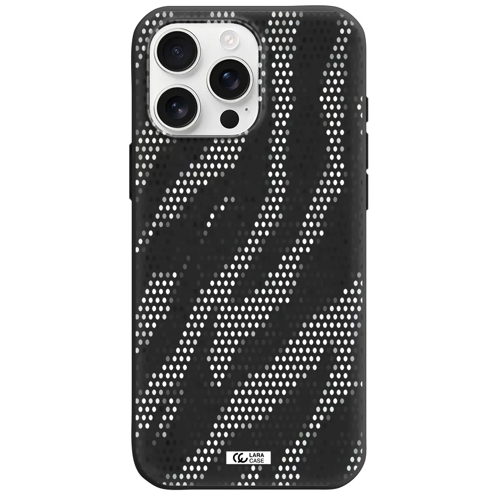Zebra Dots Apple Iphone 16 Pro Max Silicone Black Case