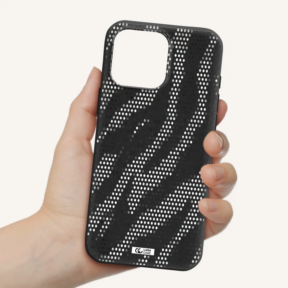 Zebra Dots Apple Iphone 16 Pro Max Silicone Black Case