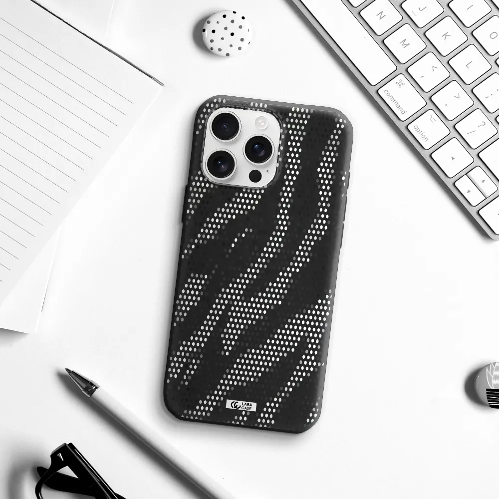 Zebra Dots Apple Iphone 16 Pro Max Silicone Black Case