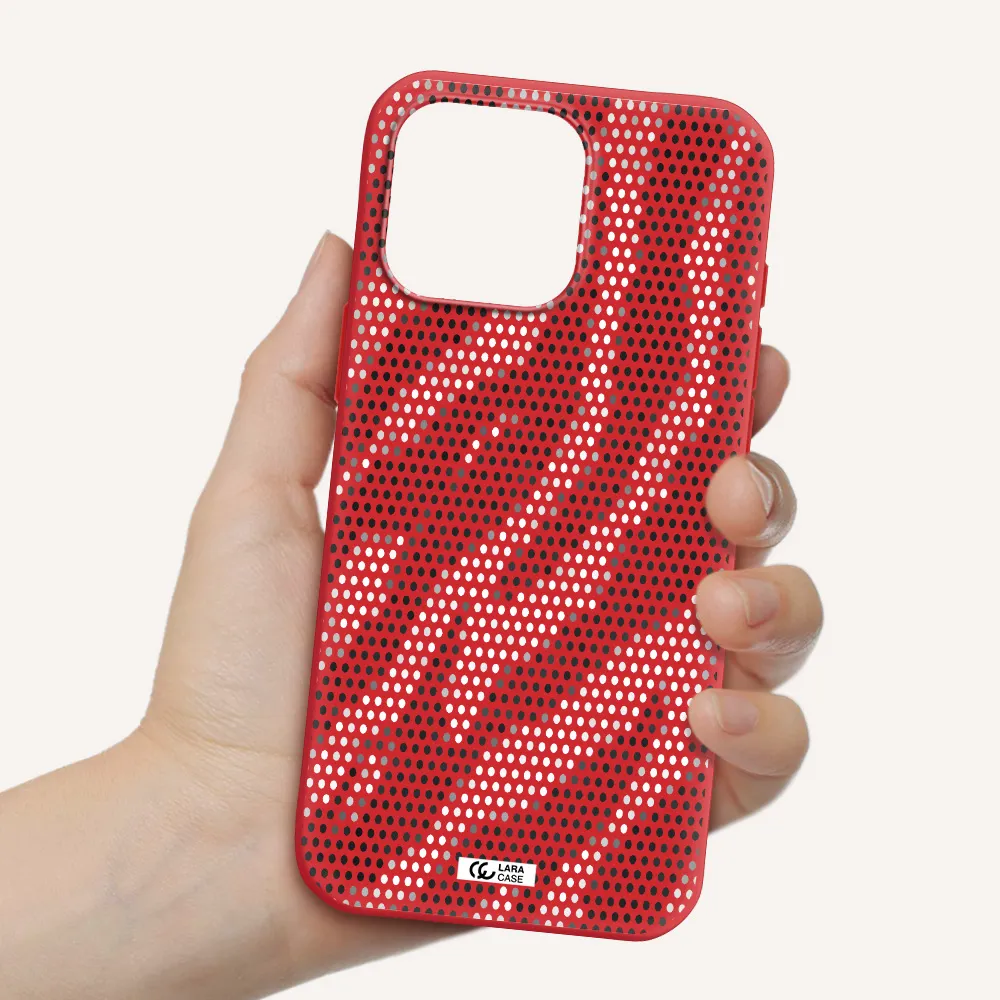 Zebra Dots Apple Iphone 16 Pro Max Silicone Imperial Red Case