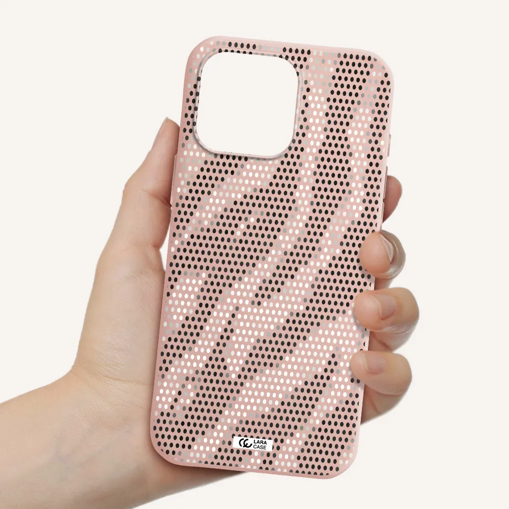 Zebra Dots Apple Iphone 16 Pro Max Silicone Pastel Pink Case