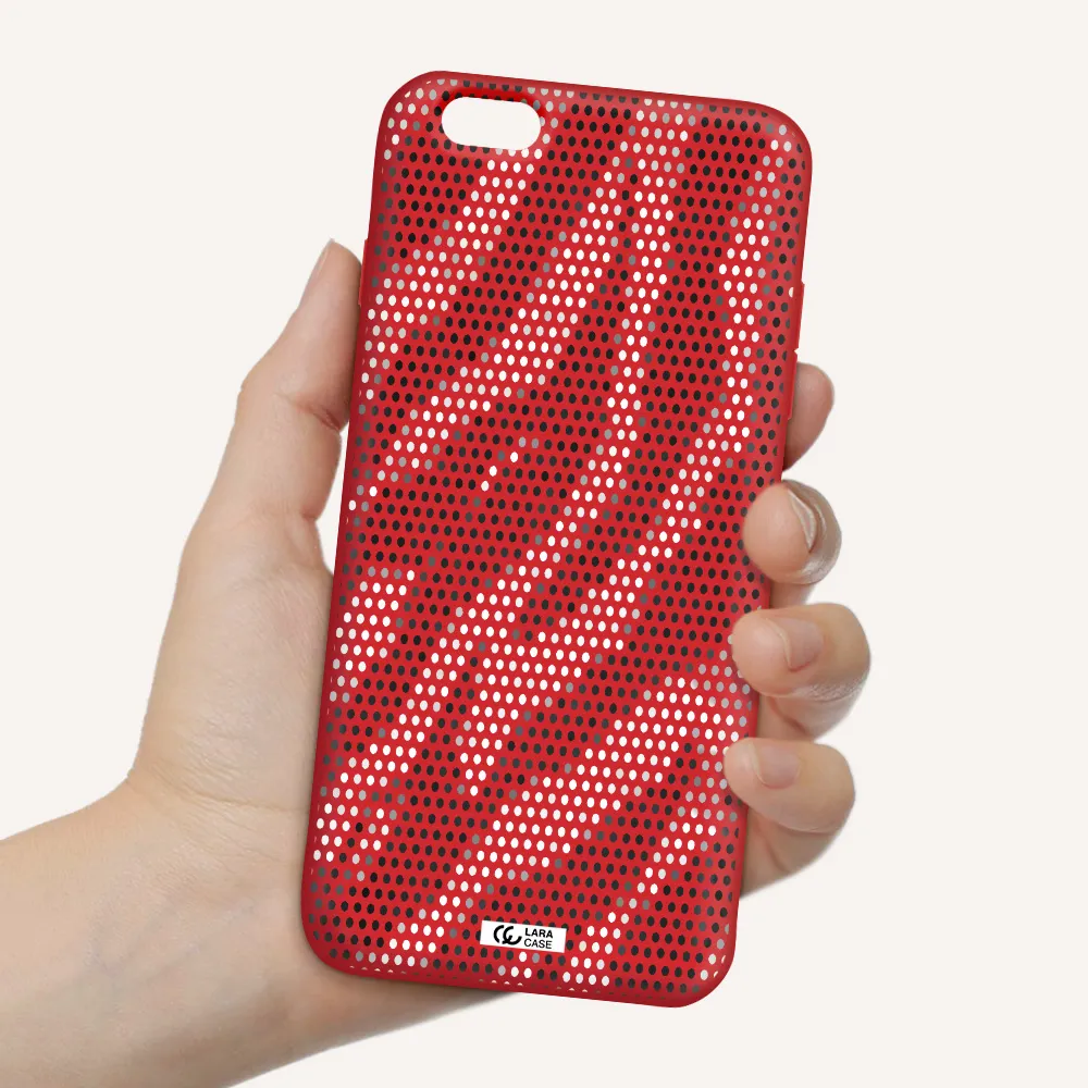 Zebra Dots Apple iPhone 6 plus Silicone Imperial Red Case