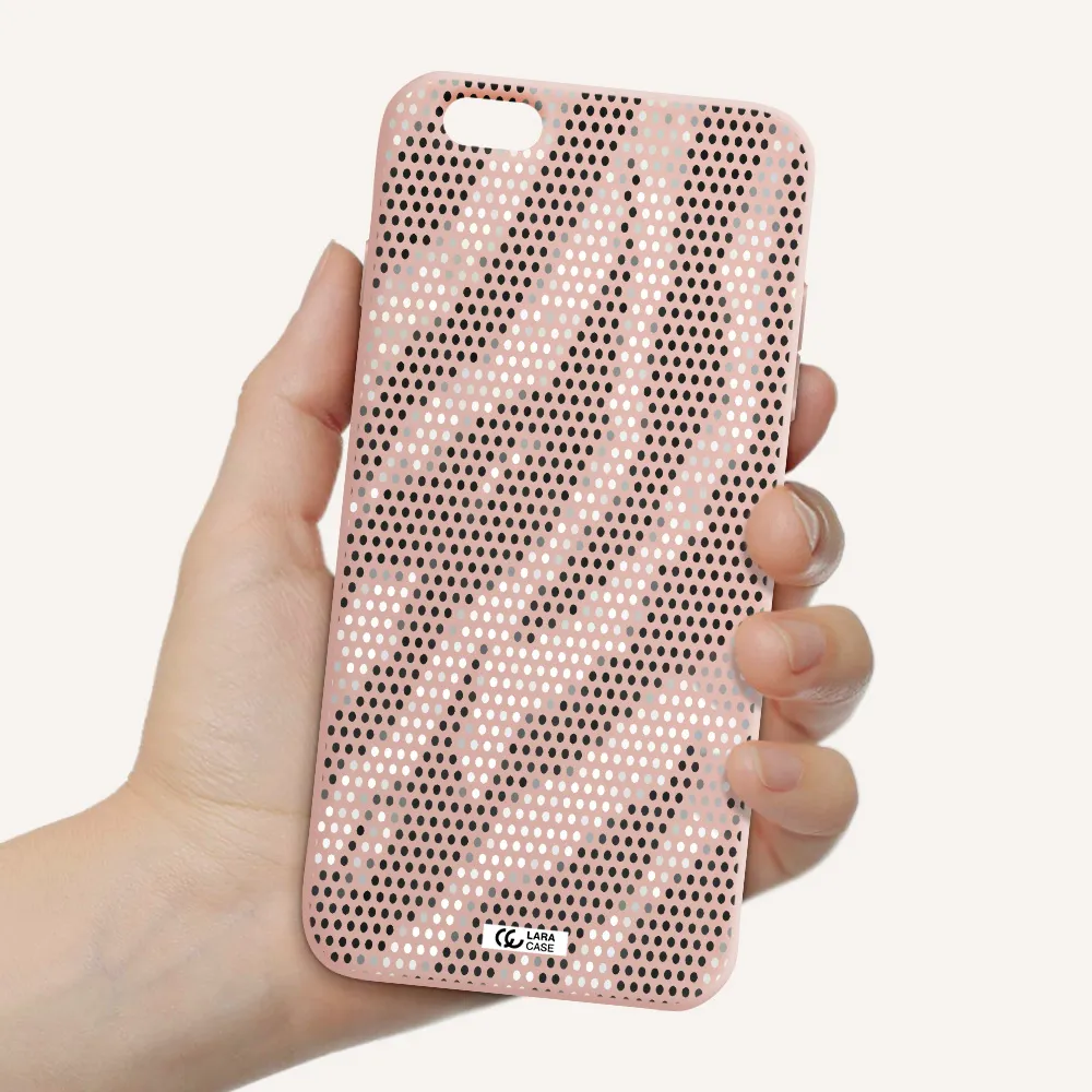 Zebra Dots Apple iPhone 6 plus Silicone pastel pink Case