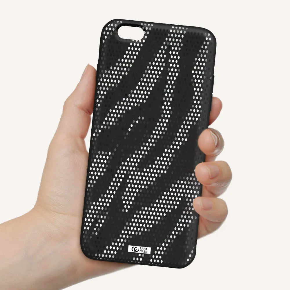 Zebra Dots Apple iPhone 6 s plus Silicone black Case