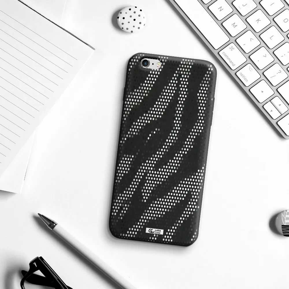 Zebra Dots Apple iPhone 6 s plus Silicone black Case