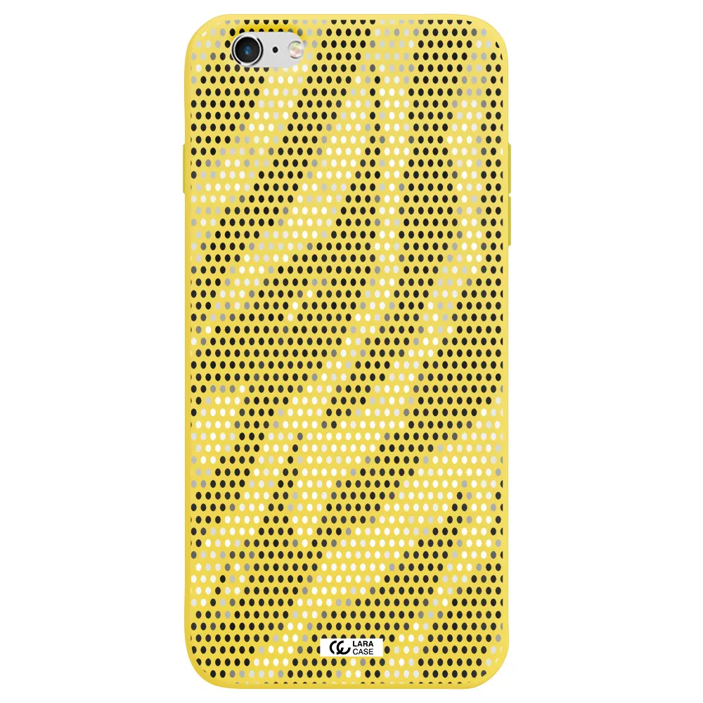 Zebra Dots Apple iPhone 6 s plus Silicone canary yellow Case