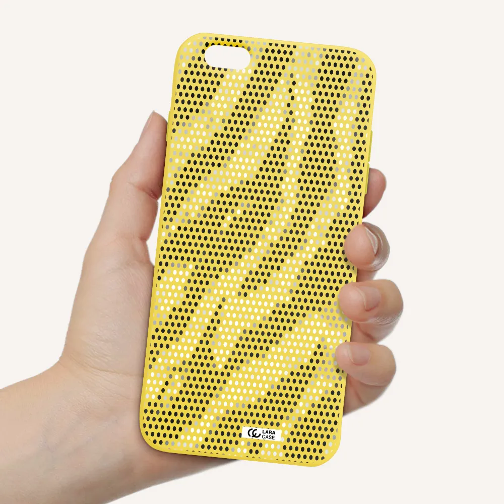 Zebra Dots Apple iPhone 6 s plus Silicone canary yellow Case