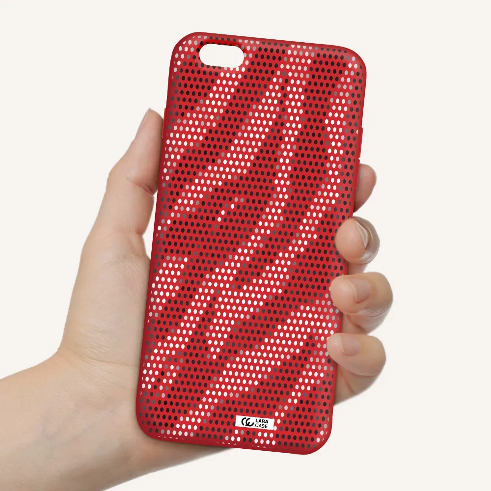 Zebra Dots Apple iPhone 6 s plus Silicone Imperial Red Case