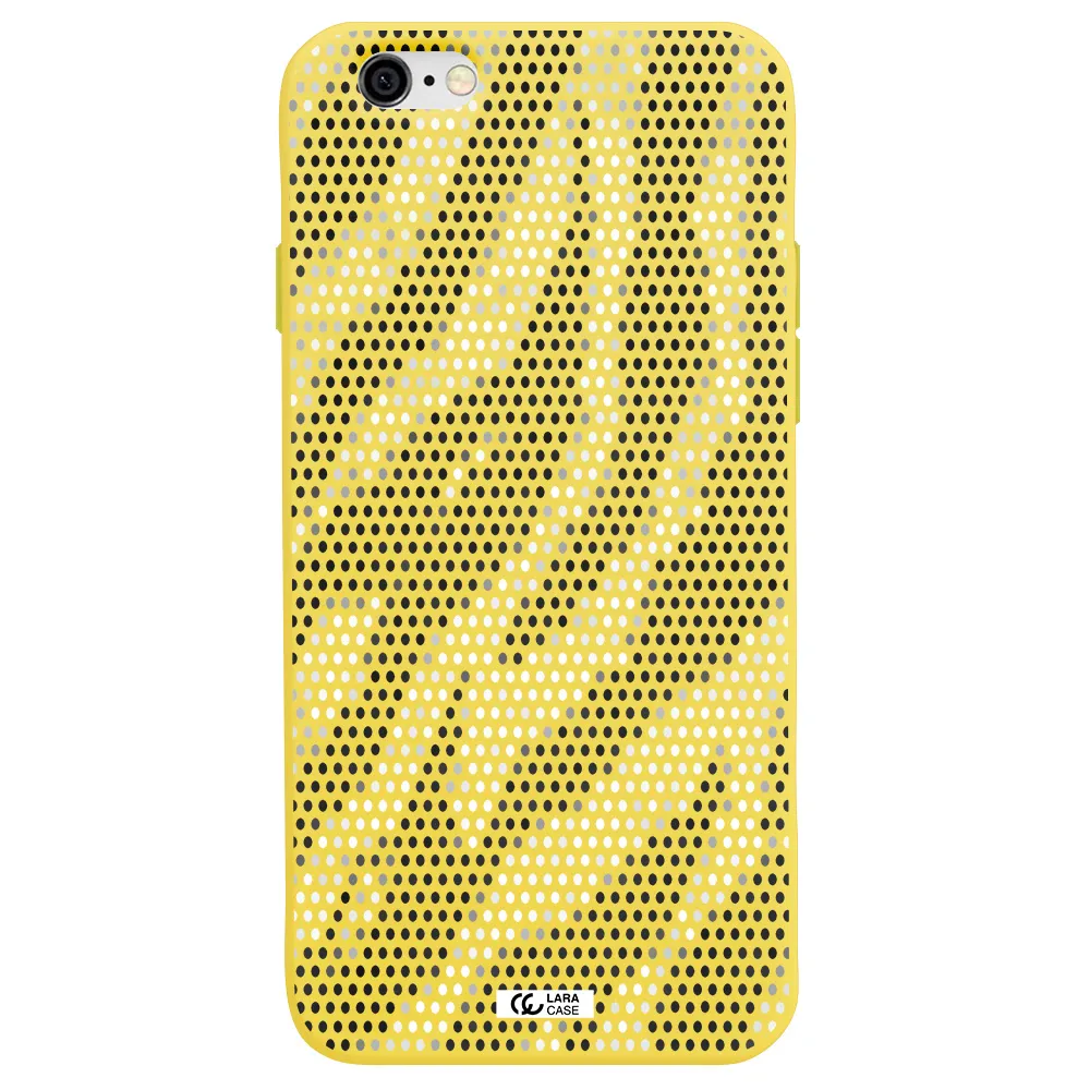 Zebra Dots Apple iPhone 6 Silicone canary yellow Case