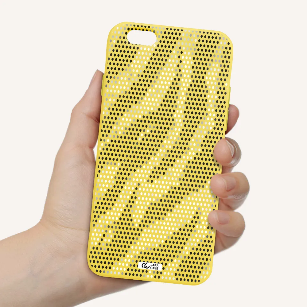 Zebra Dots Apple iPhone 6 Silicone canary yellow Case