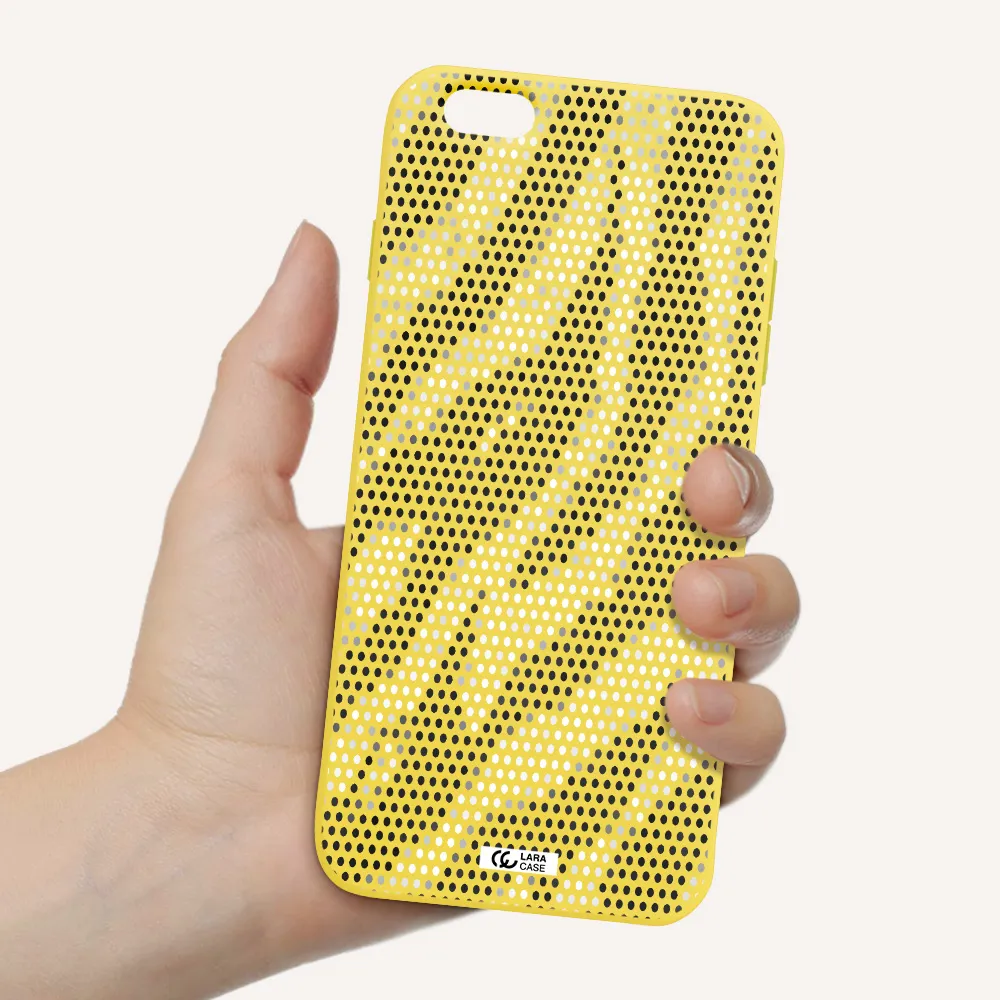 Zebra Dots Apple iPhone 6S Silicone canary yellow Case