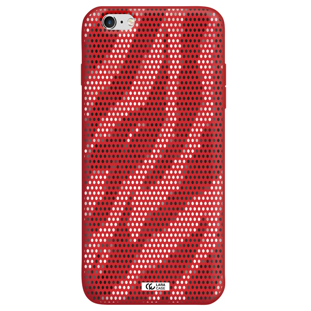 Zebra Dots Apple iPhone 6S Silicone Imperial Red Case
