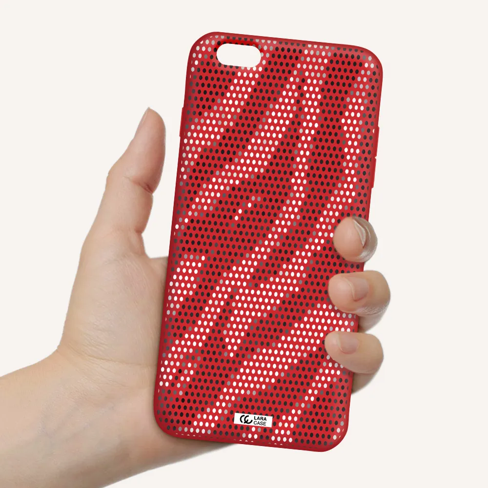 Zebra Dots Apple iPhone 6S Silicone Imperial Red Case
