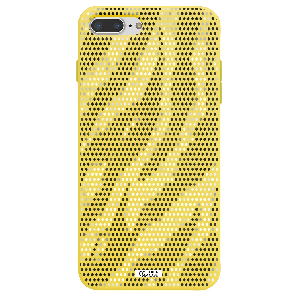 Zebra Dots Apple iPhone 7 plus Silicone canary yellow Case