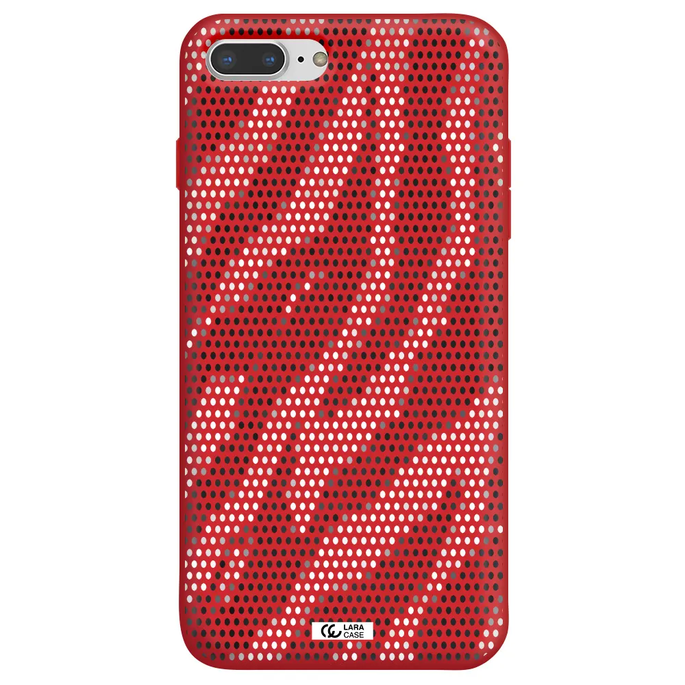 Zebra Dots Apple iPhone 7 plus Silicone Imperial Red Case