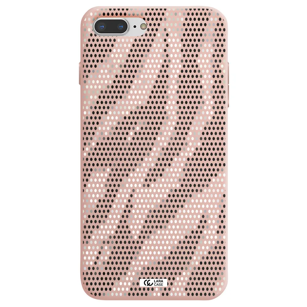 Zebra Dots Apple iPhone 7 plus Silicone pastel pink Case